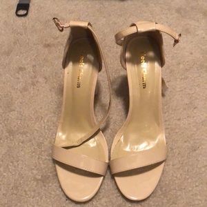 Nude sandal heels
